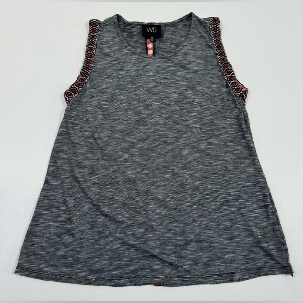 W5 Anthropologie Tribal Accent Heathered Tank Medium